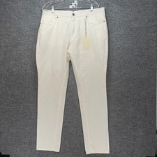 SuitSupply Pants Mens EU 52 US 36 White Pima Cotton Linen Blend Five Pocket NEW picture