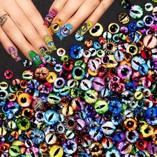 HFKPJRT 150Pcs Eye Nail Charms, 6mm 10mm Assorted Size(6/8/10mm), Multicolor picture
