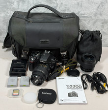 Nikon D3300 24.2MP DSLR Camera W/ 2 Lenses - Bundle Kit - Low Shutter Count 1230 picture