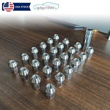 24pcs M12*1.5 Wheel Nuts Lug Nuts Universal 19mm Hex 35mm Length Stainless Steel picture