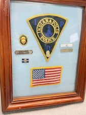 Vintage 1987 Indianapolis Police IPD Pan Am Games Badge Patch Shadow Box picture