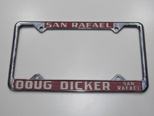 VTG Doug Dicker Chrysler San Rafael CA Metal License Plate Frame Tag Holder Oil picture