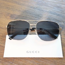 Gucci GG1223S 002 60mm Aviator Sunglasses in Gold/Gray Lens picture