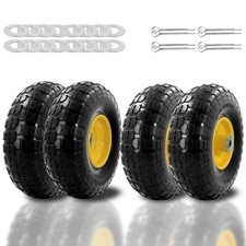 4PCS Upgrade 4.10/3.50-4 Flat Free Solid Rubber Tire and Wheel, 10