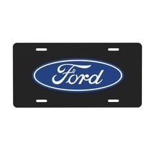 FORD Marque License Emblem Black 6x12 Inch Aluminum License Plate - Made In USA picture