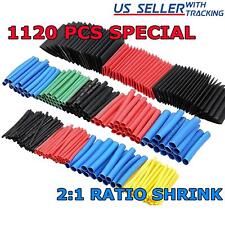 1120 Pcs HEAT SHRINK Tubing Sleeve 2:1 Shrinkable Tube Wire Cable Assortment Kit picture