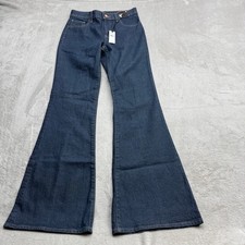 Express 70s Flare Jeans Womens 4R Dark Wash Indigo Mid Rise Conscious Edit Boho picture