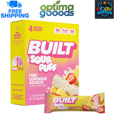BUILT Sour Puff Protein Bars, Pink Lemonade, 16g Protein, 1.45 oz., 4 Count picture