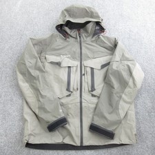 Simms Jacket Mens Large Gray Hooded Full Zip G4 Gore-Tex Fishing Waterproof picture