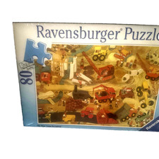 rare HTF Ravensburger Puzzle 1992   80 Pieces ROAD WORKS Complete picture