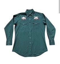 Vintage Plains Western Wear Longhorn Rockabilly Texas Shirt picture