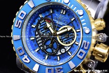 Invicta Men's Sea Hunter Chronograph Black, Blue Dial Swiss Movt Watch 58mm picture
