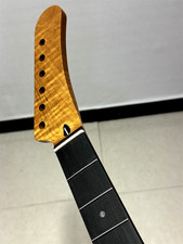 Banana head AAA 22Fret Roasted Flame maple Electric guitar neck part Ebony 12R picture