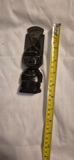 VINTAGE HAND-CARVED MEXICAN OBSIDIAN STONE STATUE OF AZTEC OR MAYAN GOD OR IDOL. picture