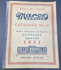 1921 Marco Catalog Watchmakers Jewelers’ Catalogue Vintage Watch Tools Parts picture