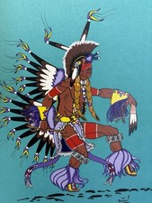David Stephen’s Original Painting “Feather Dancer” Vintage 1975 picture