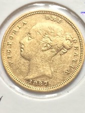 1887S Y/Head Half Sovereign EF/AU55  Shield 16.75KM. 3rd lowest Y/H mintage picture