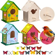 Outus 24 Pcs Wooden Birdhouse Kits for Kids 4 Shapes Unfinished picture