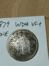 1879 One Rupee British India - Silver - Calcutta Mint - VF - Non Graded picture