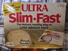 Vintage Ultra Slim-Fast, New Sealed Box Of 8 Weight Loss Packs Wolworth USA picture