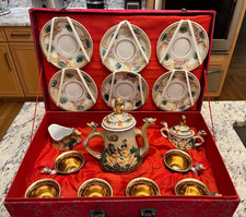 R. Capodimonte 17 Pc Cherub & Dragon Demitasse Espresso Tea Set Antique Italy picture