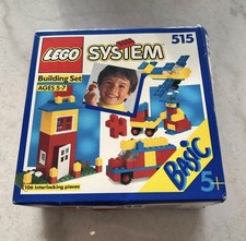 Vintage 1990 LEGO System 515 Basic Building Set 106 Pieces sealed open box picture