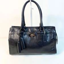 Coach Legacy Chelsea Carryall 25359 Black Leather Turnlock Tassel Satchel Bag picture