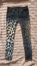 R13 Women's Animal Print Low-Rise Skinny Jeans Velvet Denim Vintage Y2K picture