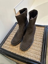 New Stuart Weitzman Sadie Dark Gray Suede Slip On Ankle Boot 7.5B picture