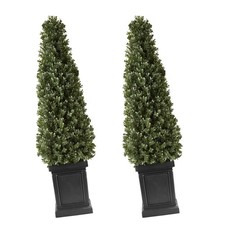 Uimoso Artificial Boxwood Topiary 3.3 Ft Set of 2 with Durable Pot Greenery PE picture