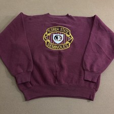 Vintage Florida State Seminoles Sweatshirt Mens Large Red Midwest Embroidery picture