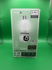 LOT OF 2-Open Box, No Box. Merkury Smart 2K Lightbulb Camera (mod MI-CW107-199W) picture