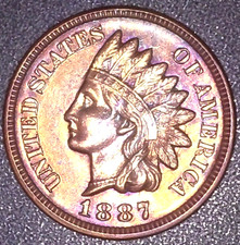 1887 INDIAN HEAD CENT , BRILLIANT UNCIRCULATED , SEE PHOTO'S picture