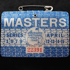 EXCELLENT 1979 Masters Golf Series Badge Augusta National - Fuzzy Zoeller Win picture