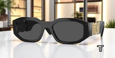 VERSACE VE4361 GB1 87 Black Grey 53 mm Unisex Sunglasses picture