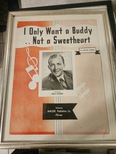 Vintage 1932 Sheet Music CompleteEnclosed Framed Bing Crosby I Only Want A Buddy picture