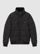 REISS Men’s Mist Padded Faux Fur Puffer Jacket Black Size Large NEW picture