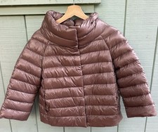 Herno Women's Mauve Pink Sofia Iconico Cropped Down Puffer Coat Size 42 picture