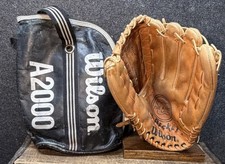 Vtg 1970s 80s Wilson The A2000-XL Japan Baseball Glove Mitt With Carrying Bag picture