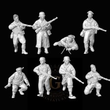 Kriegsmarine Infantry X8: 20mm and 28mm WW2 Unpainted Resin Wargame Miniatures picture