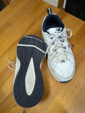 New Balance 608 Men's White/Navy Leather Low Top Lace-Up Sneakers EE picture