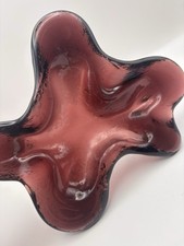 VTG Blenko Amethyst Glass Amoeba Free Form Dish Winslow Anderson 966 9
