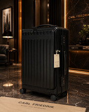 Carl Friedrik The Carry-On X Black Polycarbonate Expandable Spinner Suitcase 43L picture