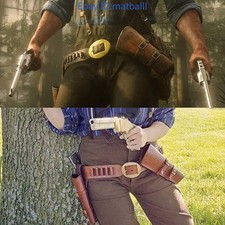 For Arthur Morgan Cosplay Western Cowboy Gun Belt Revolver Holster Costume Prop picture