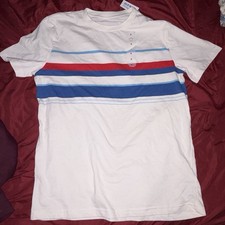 Old Navy Men's Striped Crew Neck Short Sleeve T-Shirt Size S Cotton Knit picture