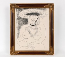Pablo Picasso (After) – La Fille au Chapeau – 1969 – Vintage Framed Print picture