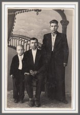 1947 Studio Handsome young men boys teens Painted backdrop antique arcade photo picture