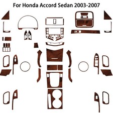 50Pcs Wood Grain Brown Full Interior Trim Kits For Honda Accord Sedan 2003-2007 picture