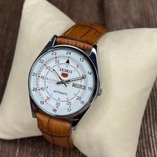 Vintage Seiko 5 Automatic, White Dial,Day Date, Refurbished 36mm made in japan picture