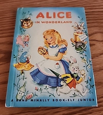 Vintage Alice in Wonderland Rand McNally Book Elf Juniors 1950 Lewis Carroll picture